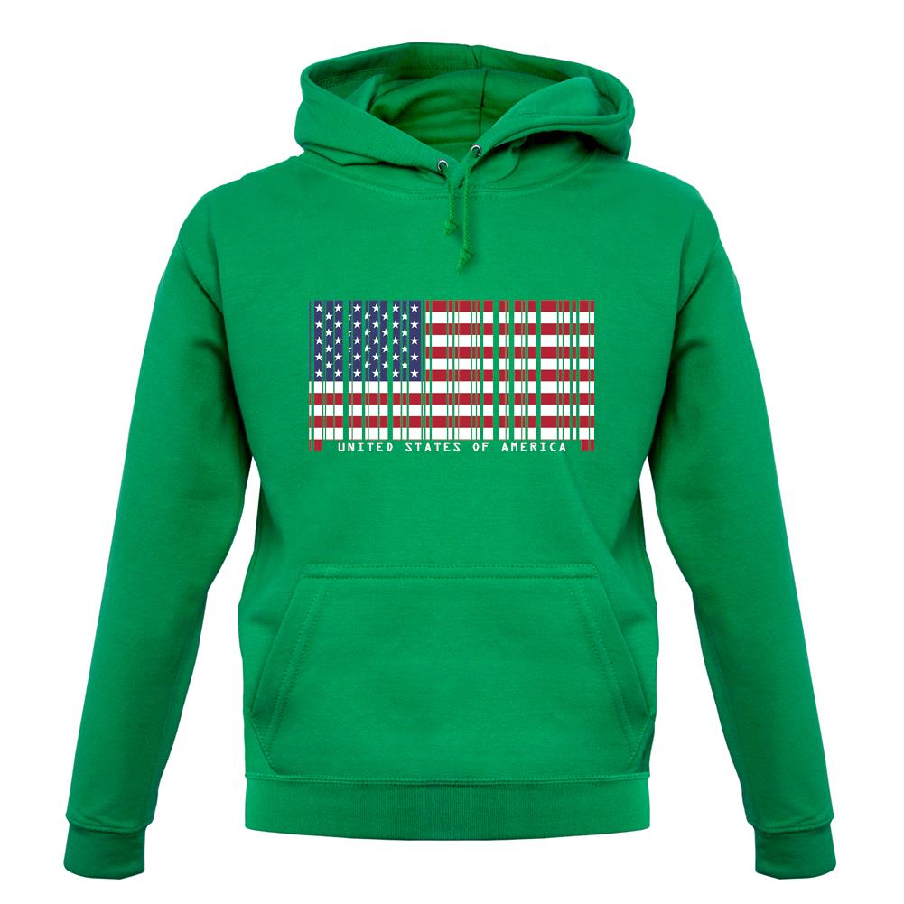 Usa Barcode Style Flag unisex hoodie Usa Barcode Style Flag unisex hoodie
