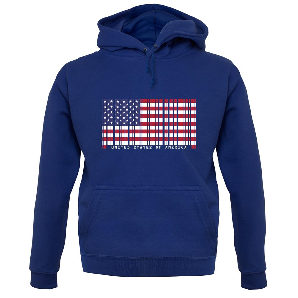 Usa Barcode Style Flag unisex hoodie Usa Barcode Style Flag unisex hoodie