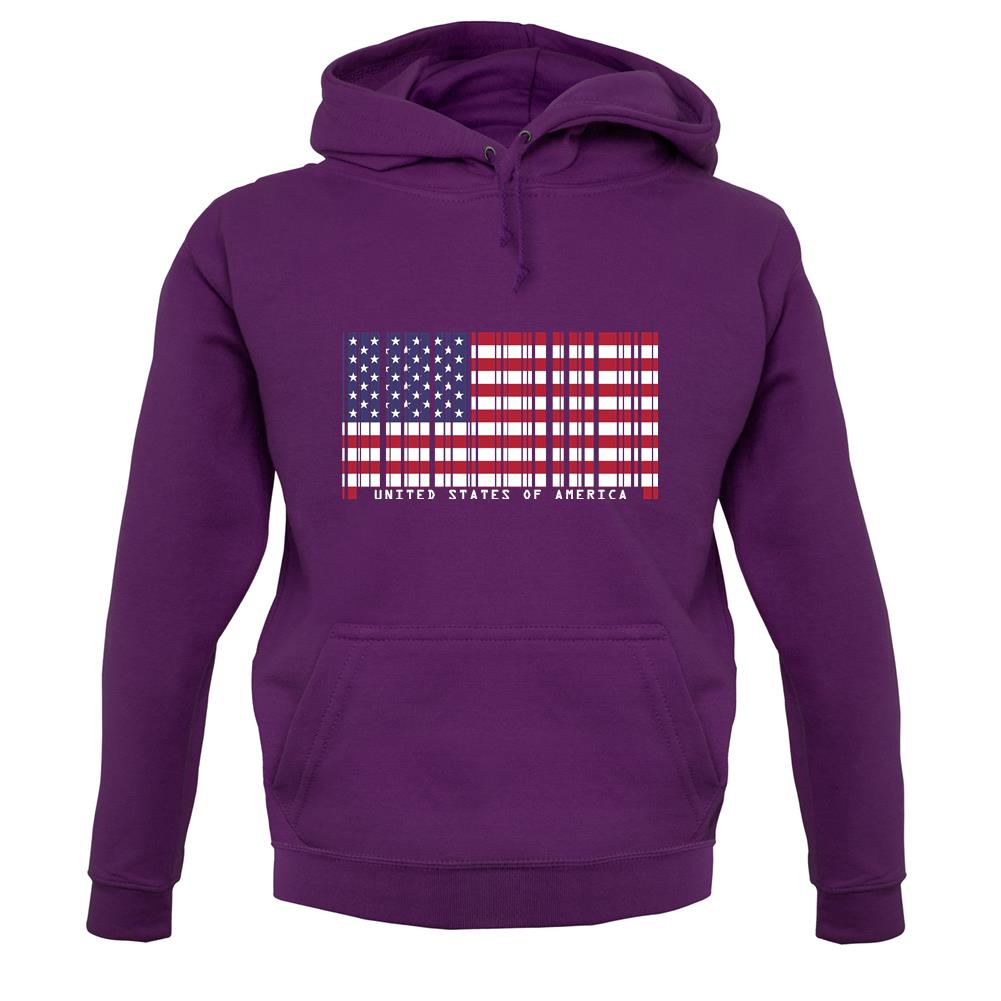 Usa Barcode Style Flag unisex hoodie Usa Barcode Style Flag unisex hoodie