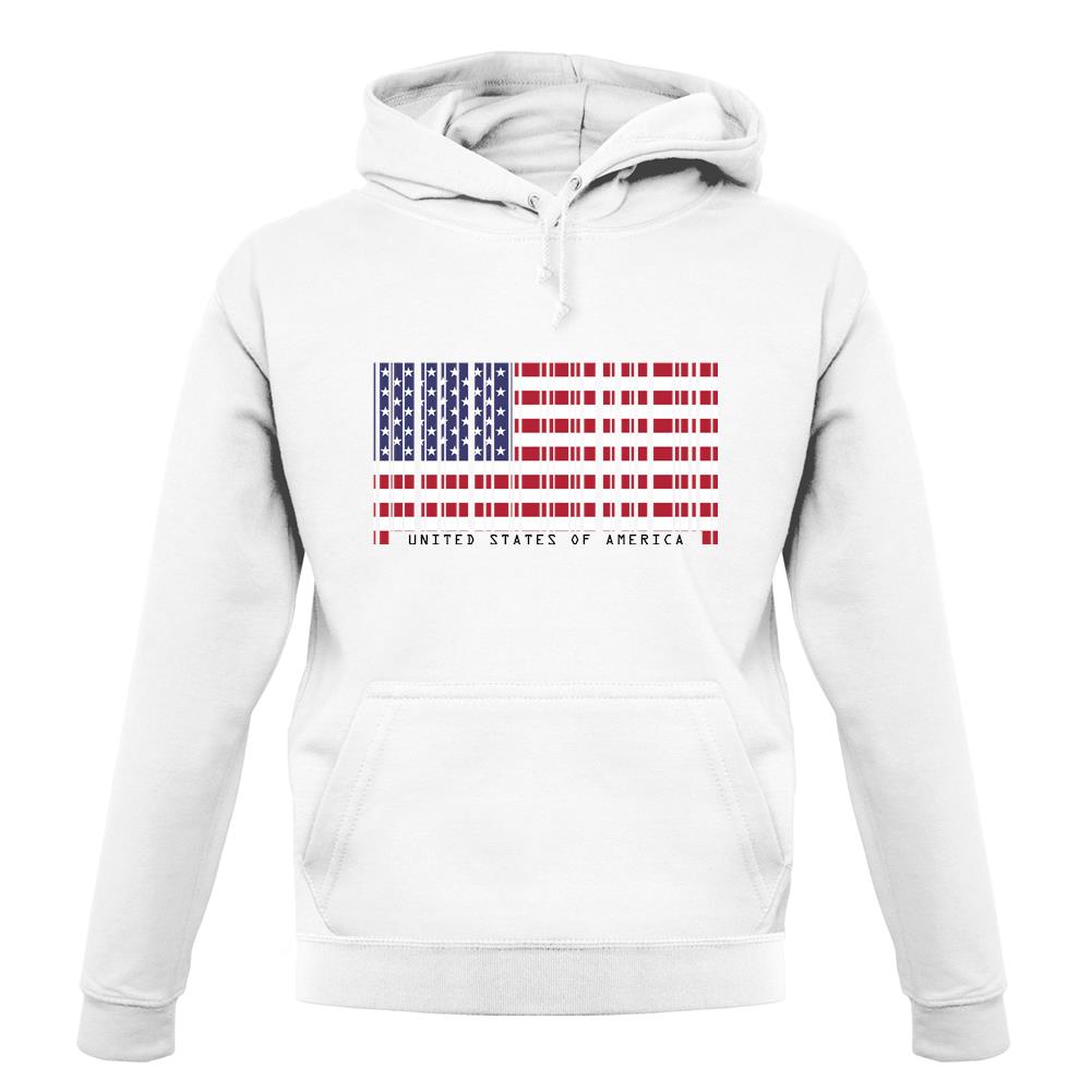 Usa Barcode Style Flag unisex hoodie Usa Barcode Style Flag unisex hoodie
