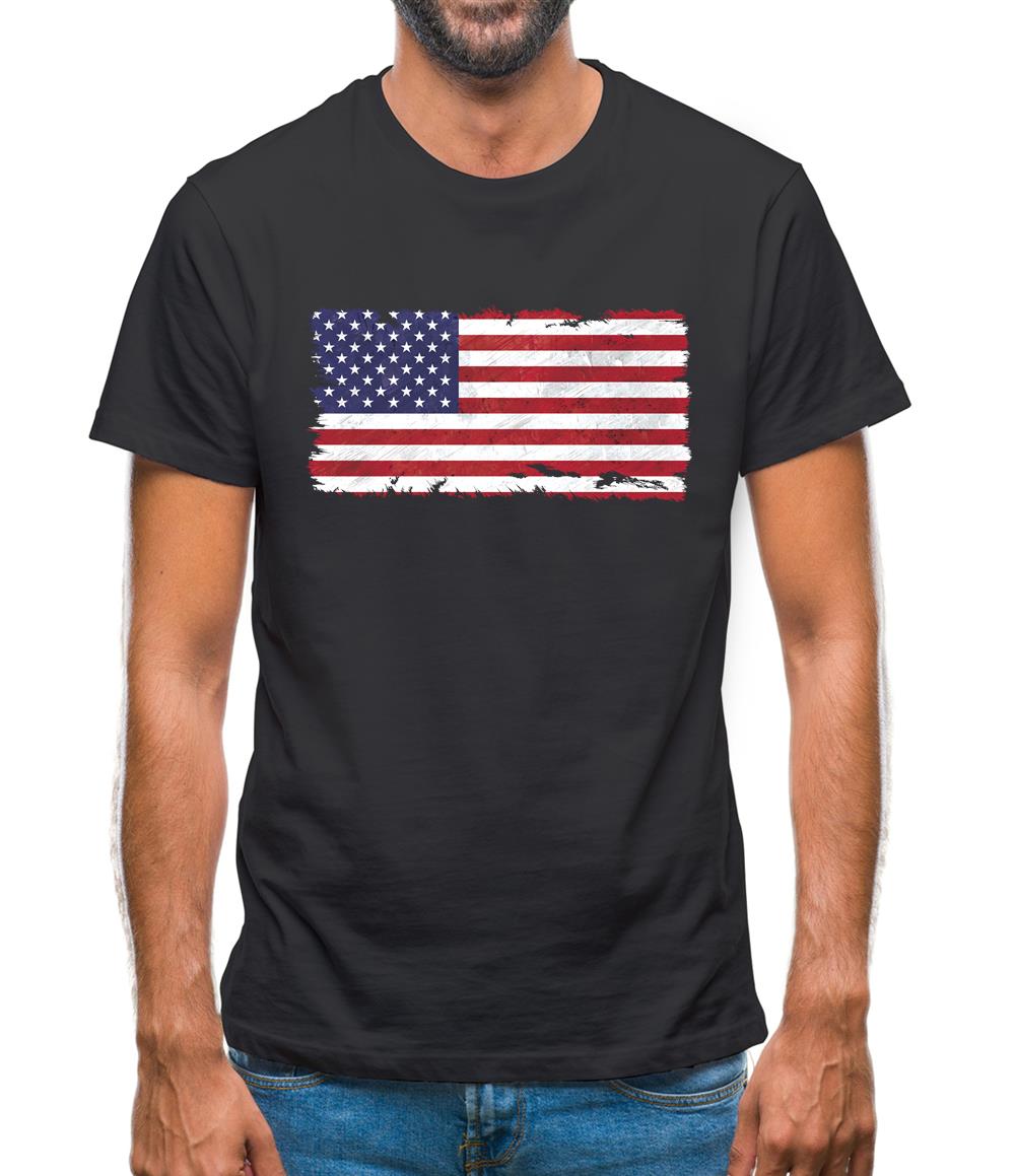 Us Grunge Style Flag Mens T-Shirt Us Grunge Style Flag Mens T-Shirt