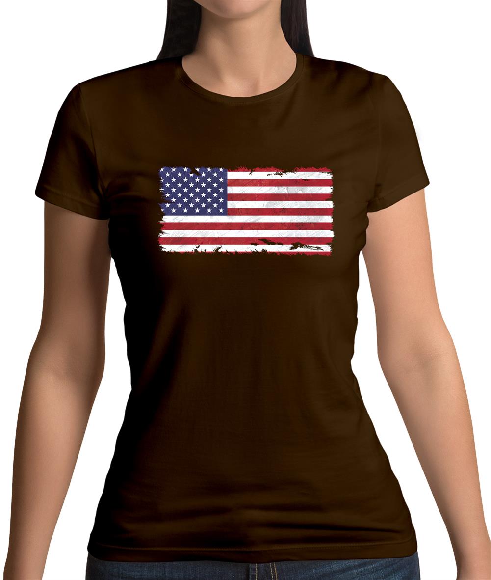 Us Grunge Style Flag Womens T-Shirt Us Grunge Style Flag Womens T-Shirt