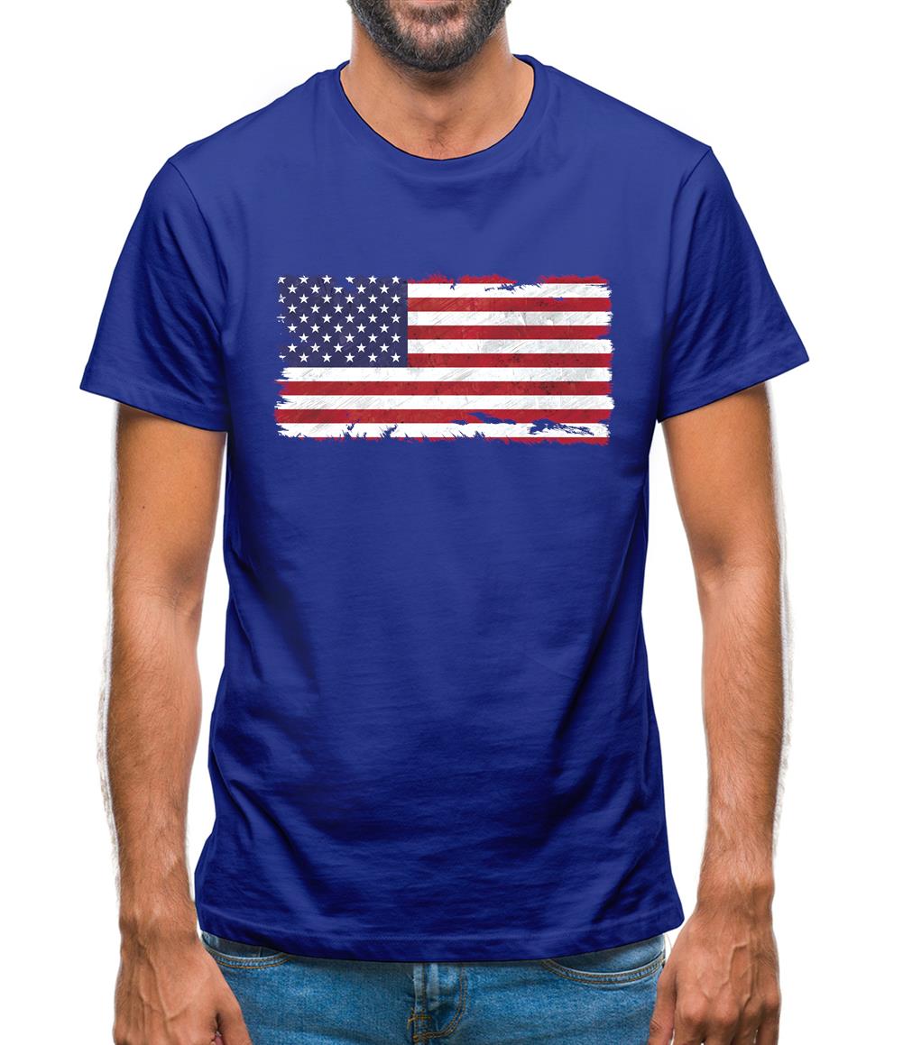 Us Grunge Style Flag Mens T-Shirt Us Grunge Style Flag Mens T-Shirt