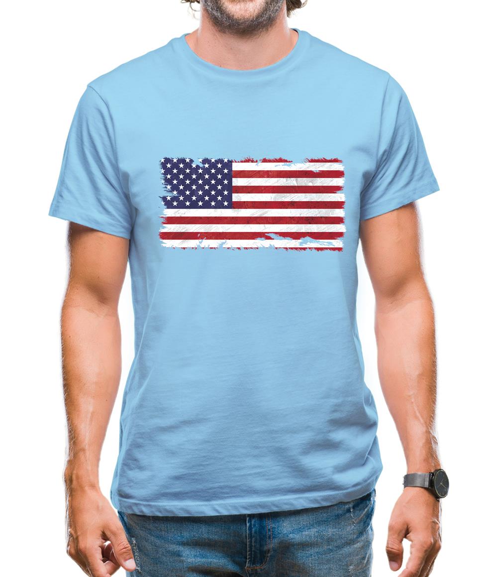 Us Grunge Style Flag Mens T-Shirt Us Grunge Style Flag Mens T-Shirt