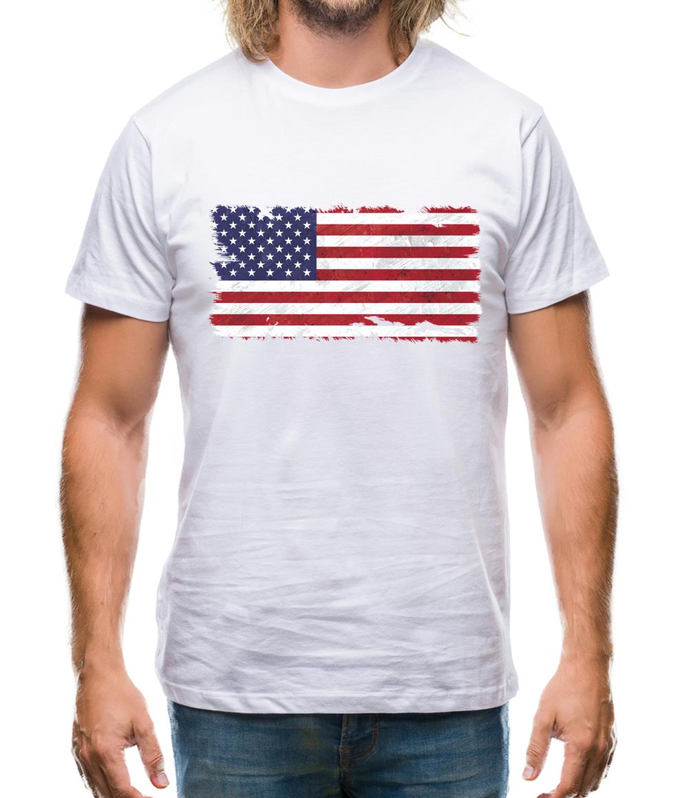 Us Grunge Style Flag Mens T-Shirt Us Grunge Style Flag Mens T-Shirt