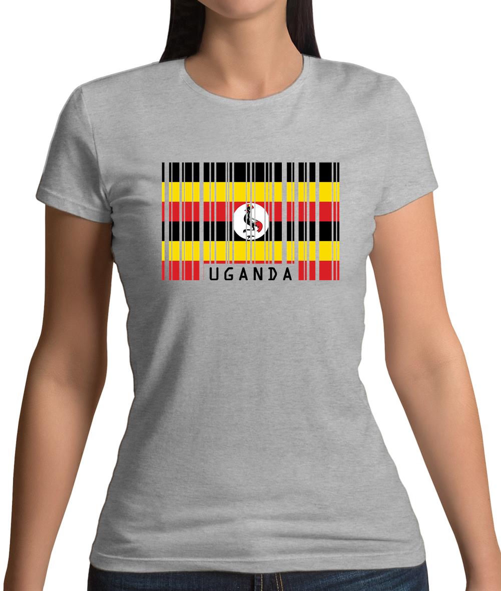 Uganda Barcode Style Flag Womens T-Shirt Uganda Barcode Style Flag Womens T-Shirt