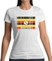 Uganda Barcode Style Flag Womens T-Shirt Uganda Barcode Style Flag Womens T-Shirt