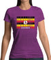 Uganda Barcode Style Flag Womens T-Shirt Uganda Barcode Style Flag Womens T-Shirt