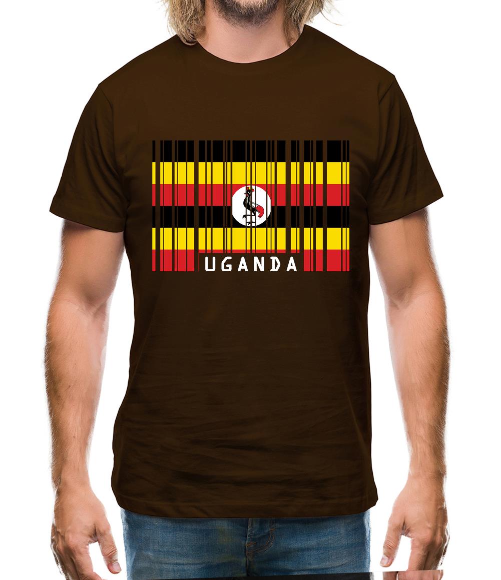 Uganda Barcode Style Flag Mens T-Shirt Uganda Barcode Style Flag Mens T-Shirt
