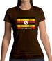 Uganda Barcode Style Flag Womens T-Shirt Uganda Barcode Style Flag Womens T-Shirt