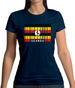 Uganda Barcode Style Flag Womens T-Shirt Uganda Barcode Style Flag Womens T-Shirt