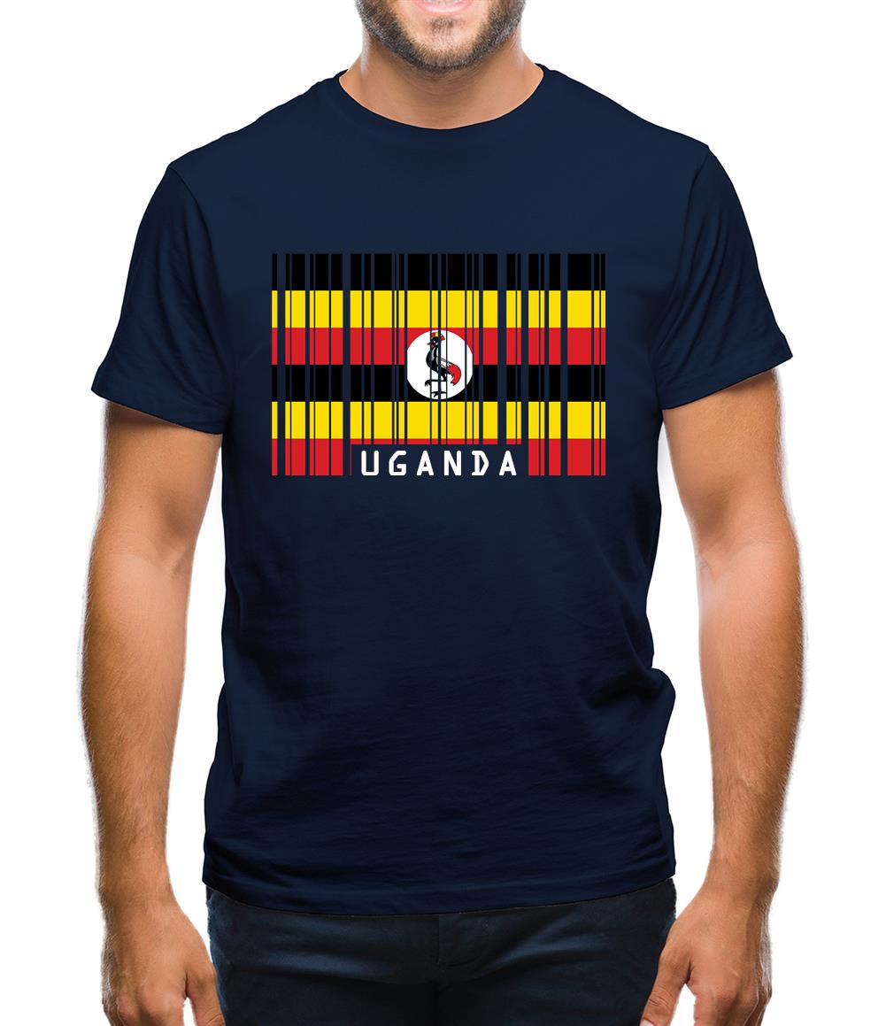 Uganda Barcode Style Flag Mens T-Shirt Uganda Barcode Style Flag Mens T-Shirt