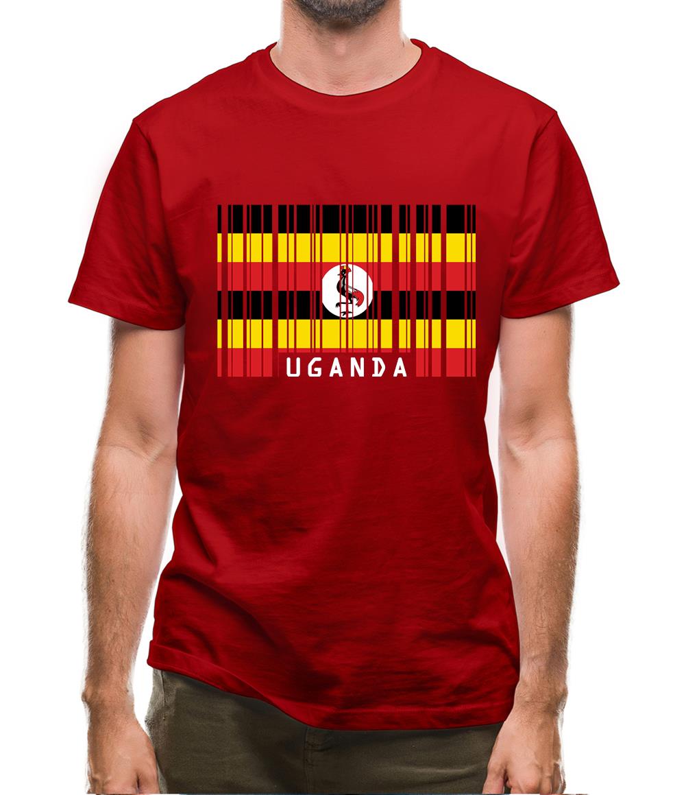 Uganda Barcode Style Flag Mens T-Shirt Uganda Barcode Style Flag Mens T-Shirt
