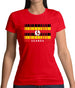 Uganda Barcode Style Flag Womens T-Shirt Uganda Barcode Style Flag Womens T-Shirt