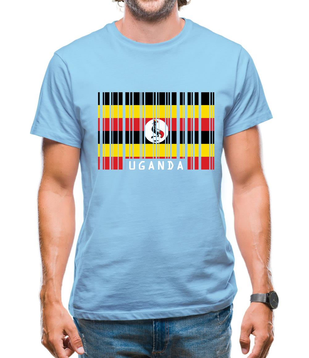 Uganda Barcode Style Flag Mens T-Shirt Uganda Barcode Style Flag Mens T-Shirt