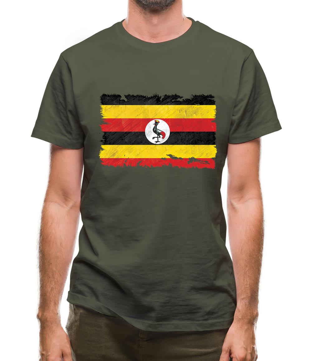 Uganda Grunge Style Flag Mens T-Shirt Uganda Grunge Style Flag Mens T-Shirt