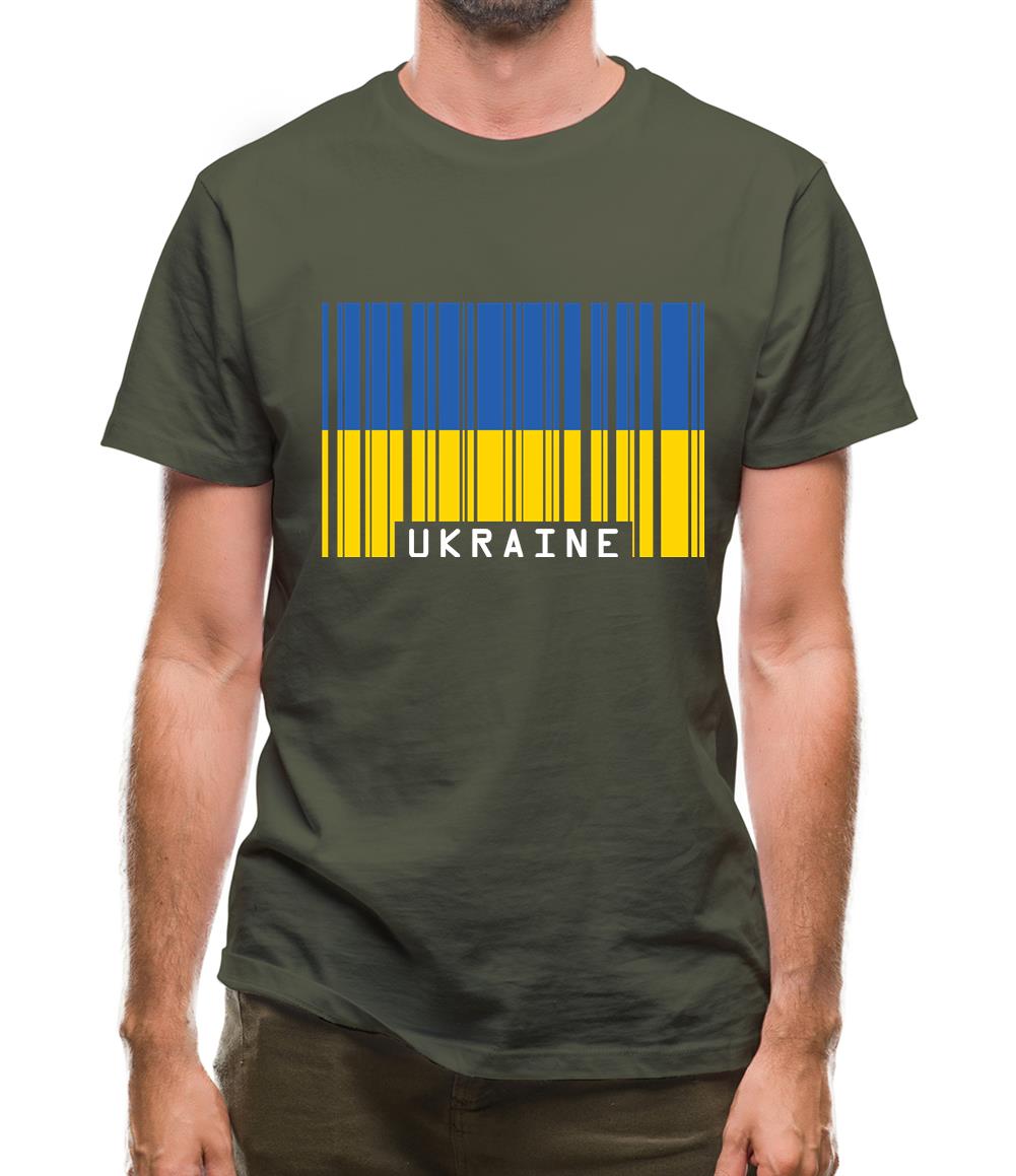 Ukraine Barcode Style Flag Mens T-Shirt Ukraine Barcode Style Flag Mens T-Shirt