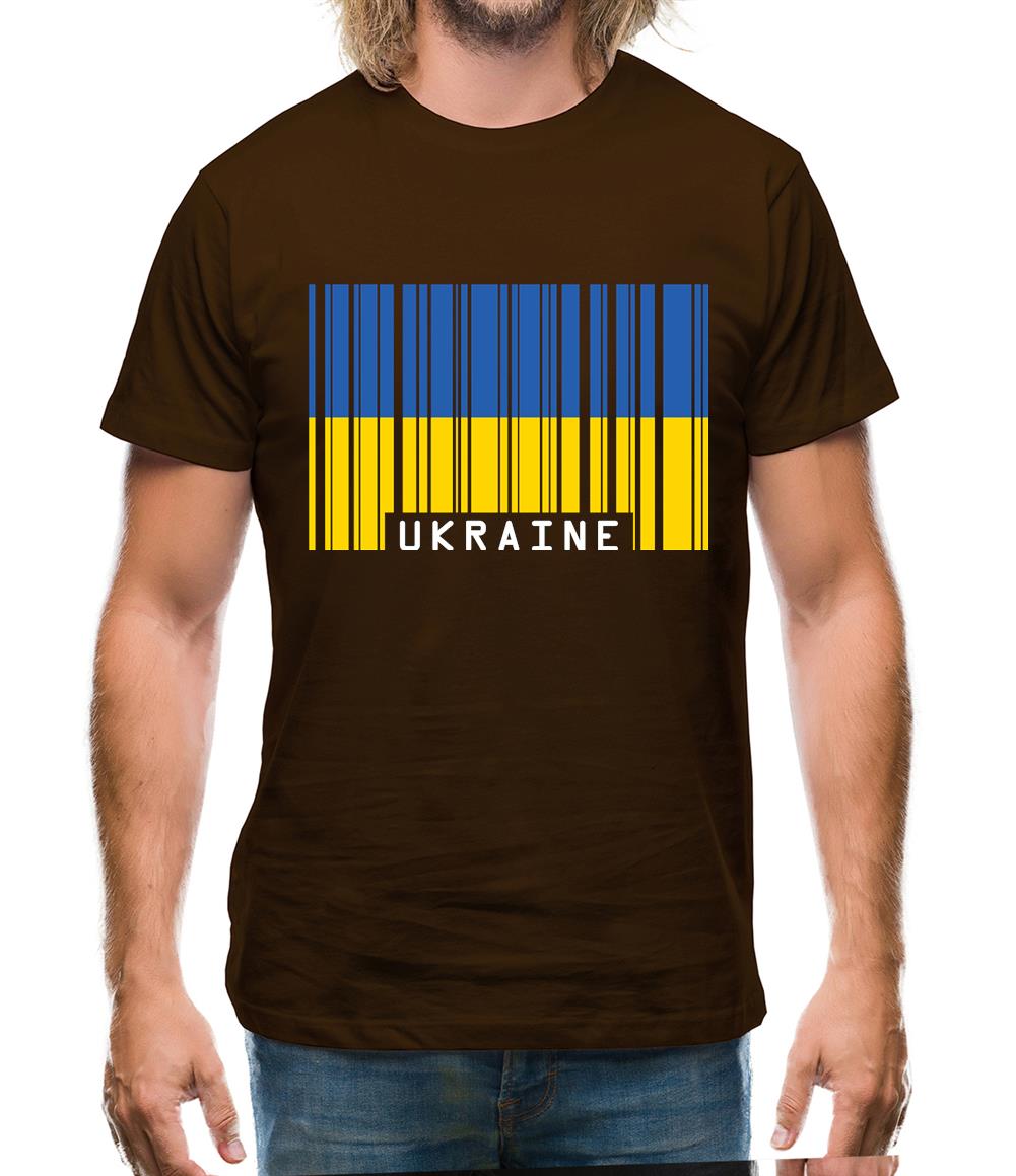 Ukraine Barcode Style Flag Mens T-Shirt Ukraine Barcode Style Flag Mens T-Shirt
