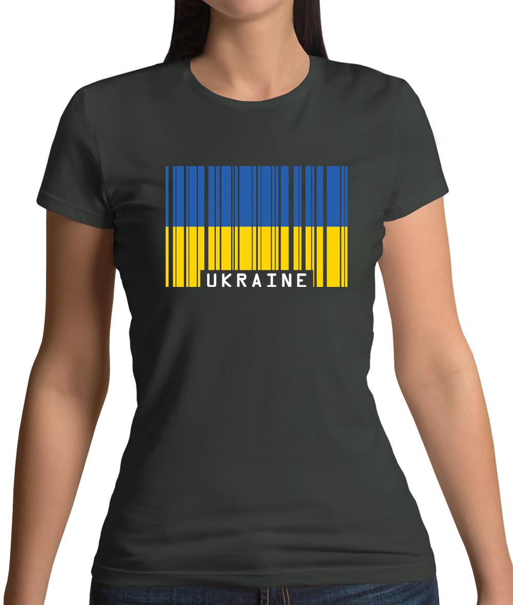Ukraine Barcode Style Flag Womens T-Shirt Ukraine Barcode Style Flag Womens T-Shirt