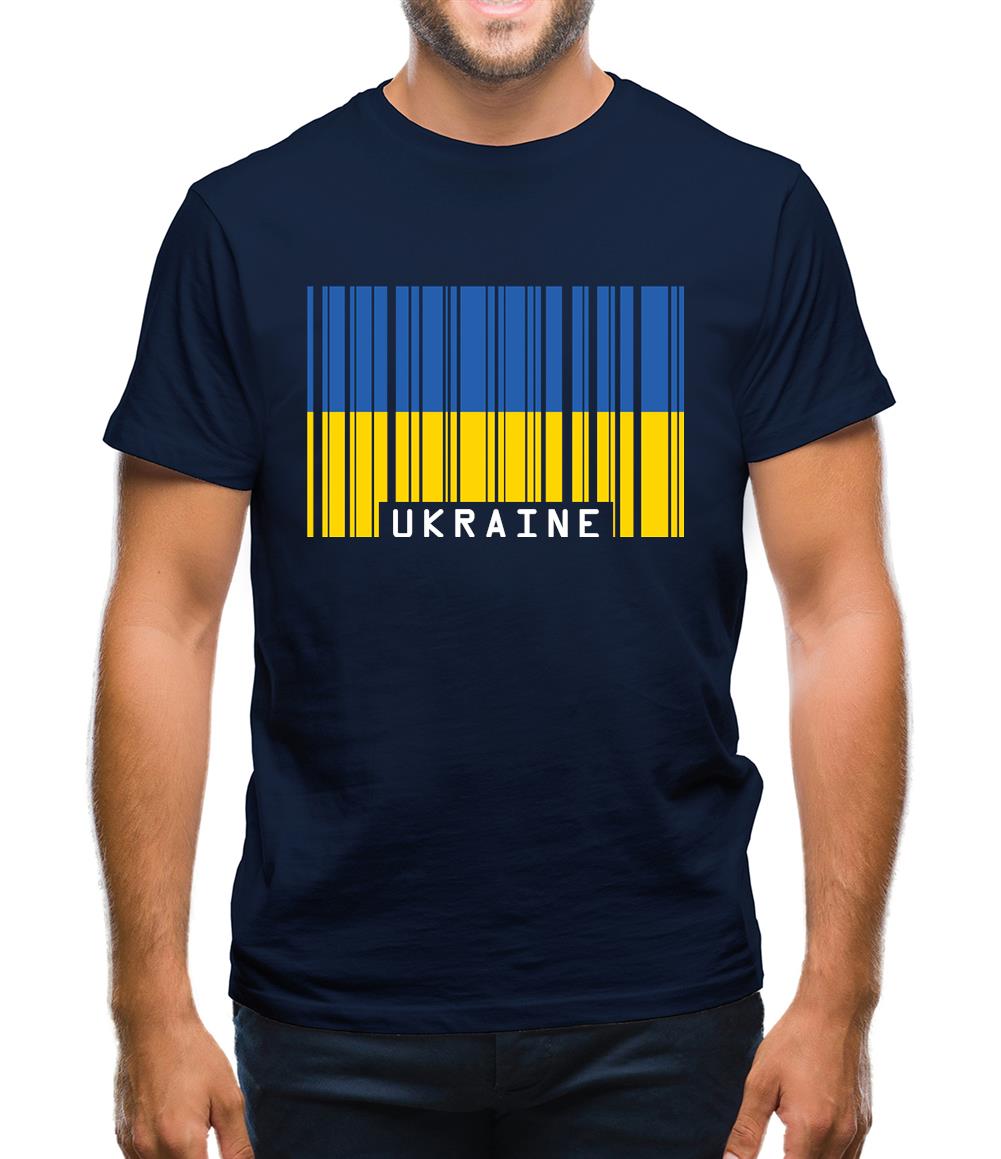 Ukraine Barcode Style Flag Mens T-Shirt Ukraine Barcode Style Flag Mens T-Shirt
