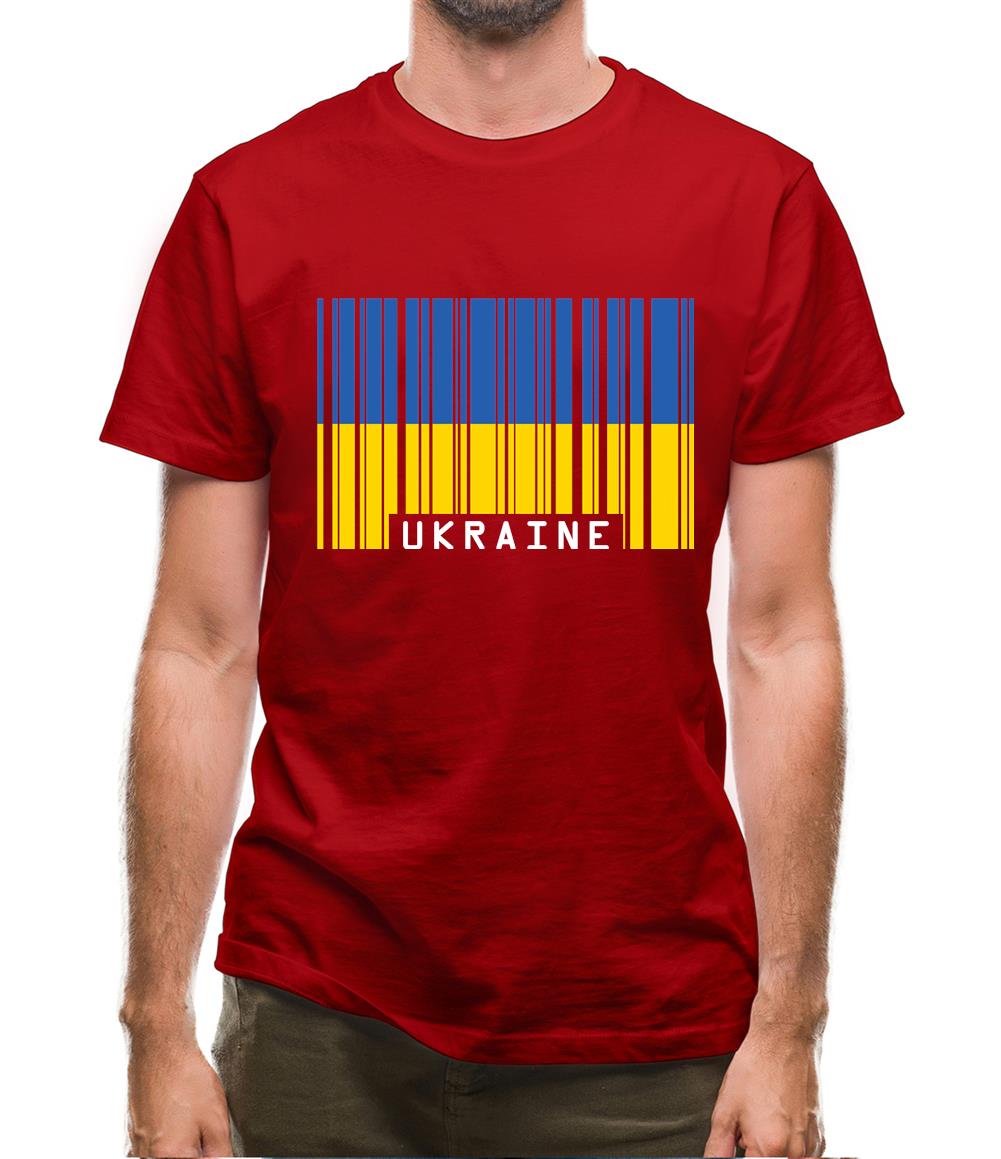 Ukraine Barcode Style Flag Mens T-Shirt Ukraine Barcode Style Flag Mens T-Shirt