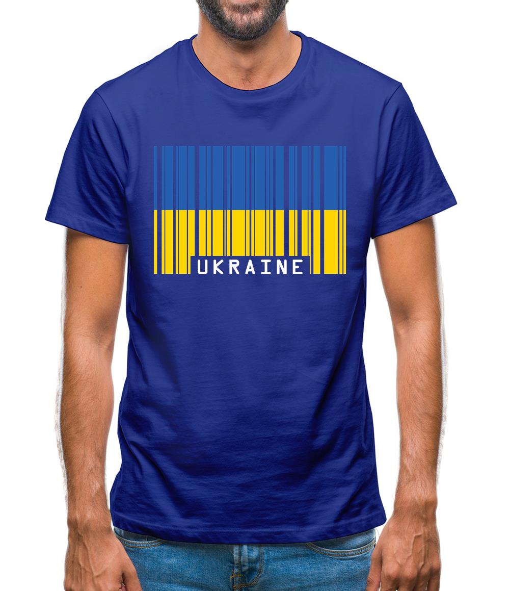 Ukraine Barcode Style Flag Mens T-Shirt Ukraine Barcode Style Flag Mens T-Shirt