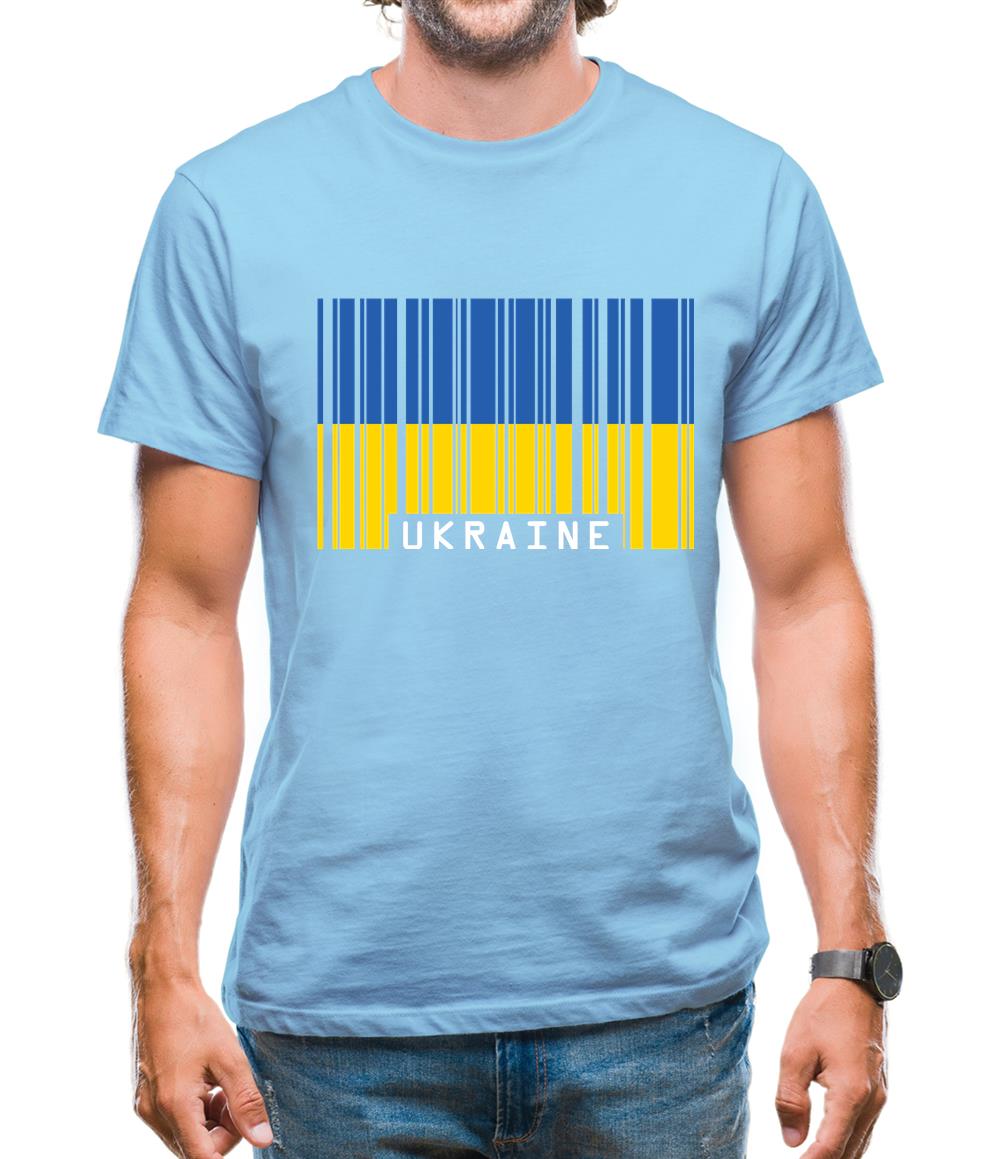 Ukraine Barcode Style Flag Mens T-Shirt Ukraine Barcode Style Flag Mens T-Shirt