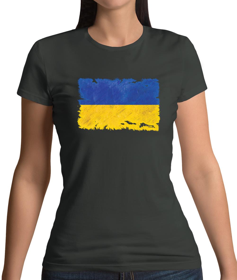Ukraine Grunge Style Flag Womens T-Shirt Ukraine Grunge Style Flag Womens T-Shirt