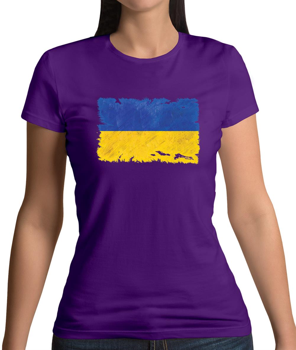 Ukraine Grunge Style Flag Womens T-Shirt Ukraine Grunge Style Flag Womens T-Shirt