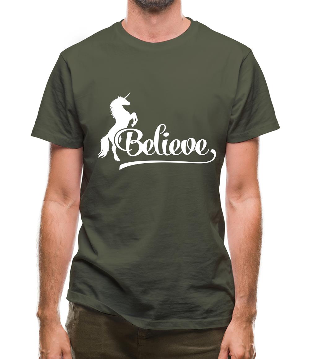 Believe Unicorn Mens T-Shirt