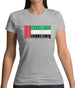 United Arab Emirates Barcode Style Flag Womens T-Shirt United Arab Emirates Barcode Style Flag Womens T-Shirt