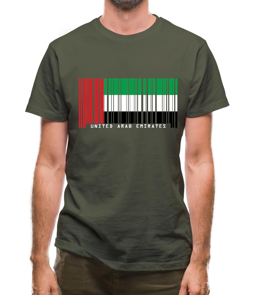 United Arab Emirates Barcode Style Flag Mens T-Shirt United Arab Emirates Barcode Style Flag Mens T-Shirt