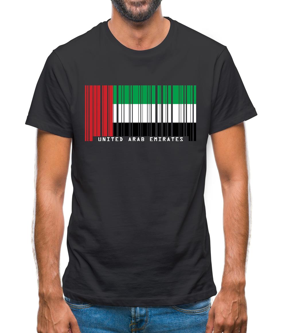 United Arab Emirates Barcode Style Flag Mens T-Shirt United Arab Emirates Barcode Style Flag Mens T-Shirt