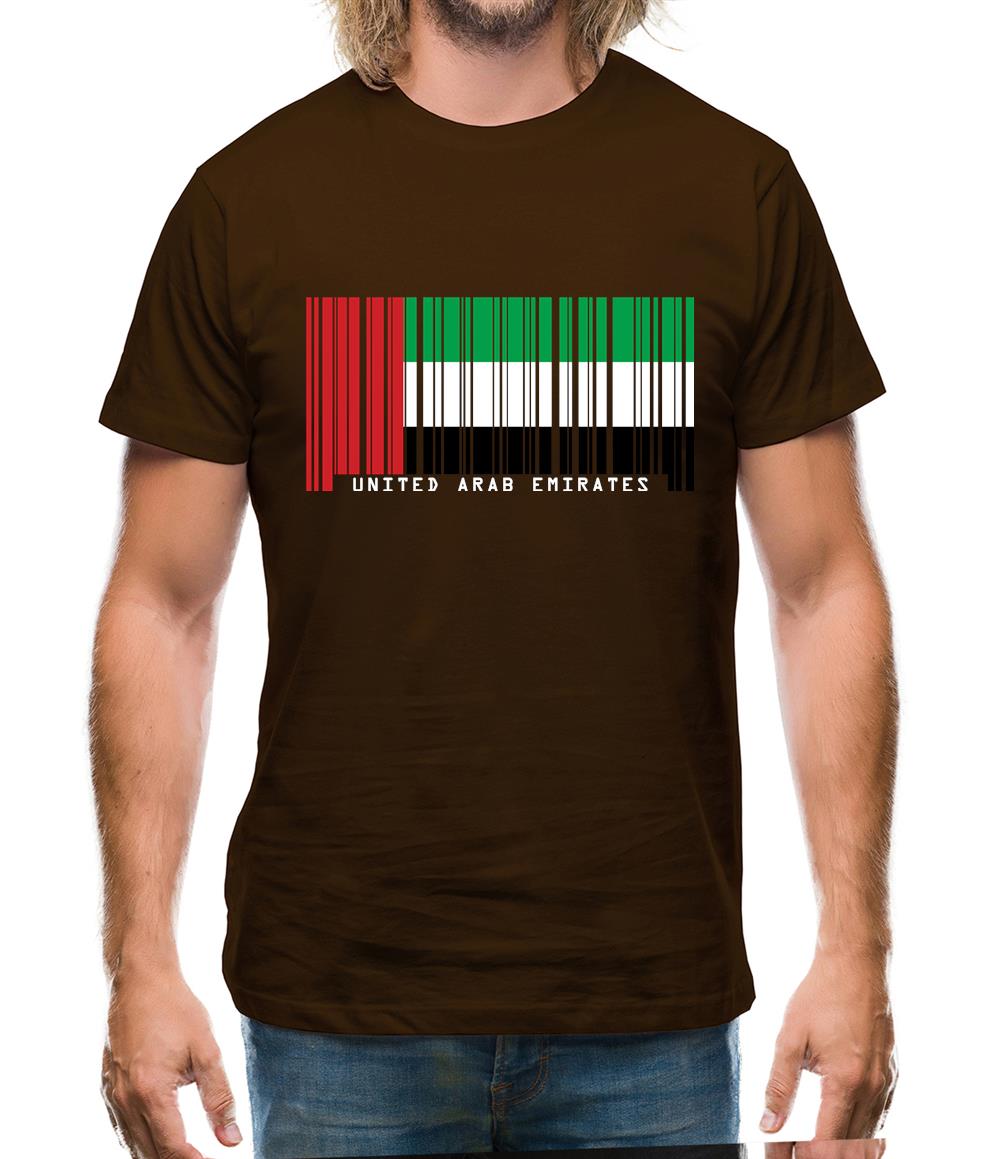 United Arab Emirates Barcode Style Flag Mens T-Shirt United Arab Emirates Barcode Style Flag Mens T-Shirt