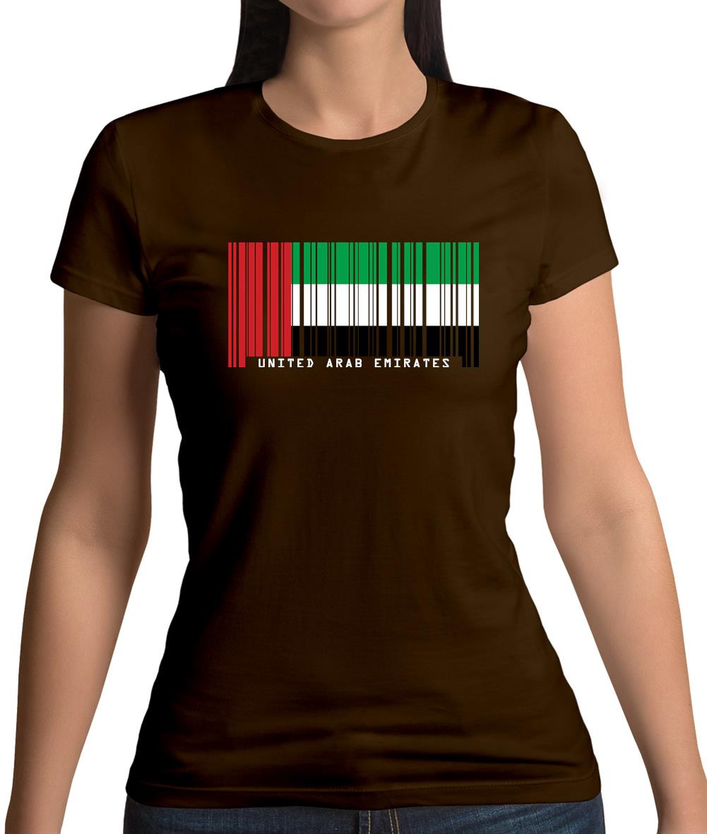 United Arab Emirates Barcode Style Flag Womens T-Shirt United Arab Emirates Barcode Style Flag Womens T-Shirt