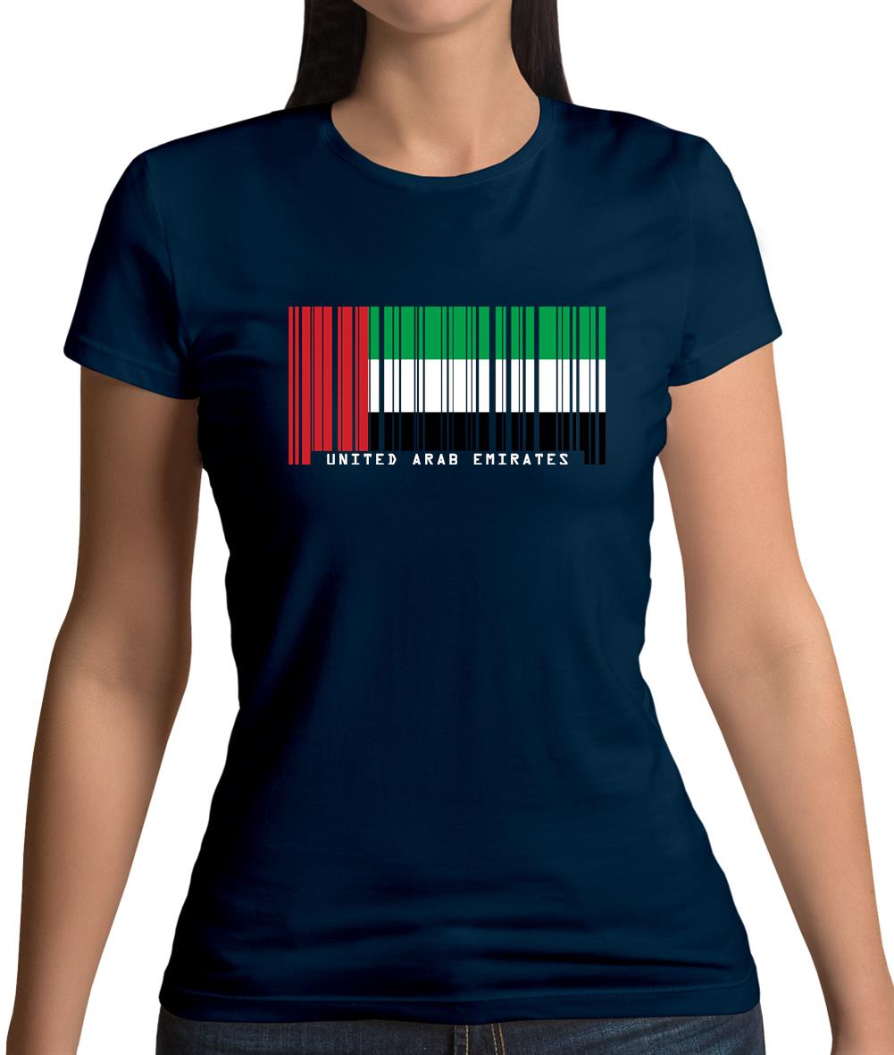 United Arab Emirates Barcode Style Flag Womens T-Shirt United Arab Emirates Barcode Style Flag Womens T-Shirt