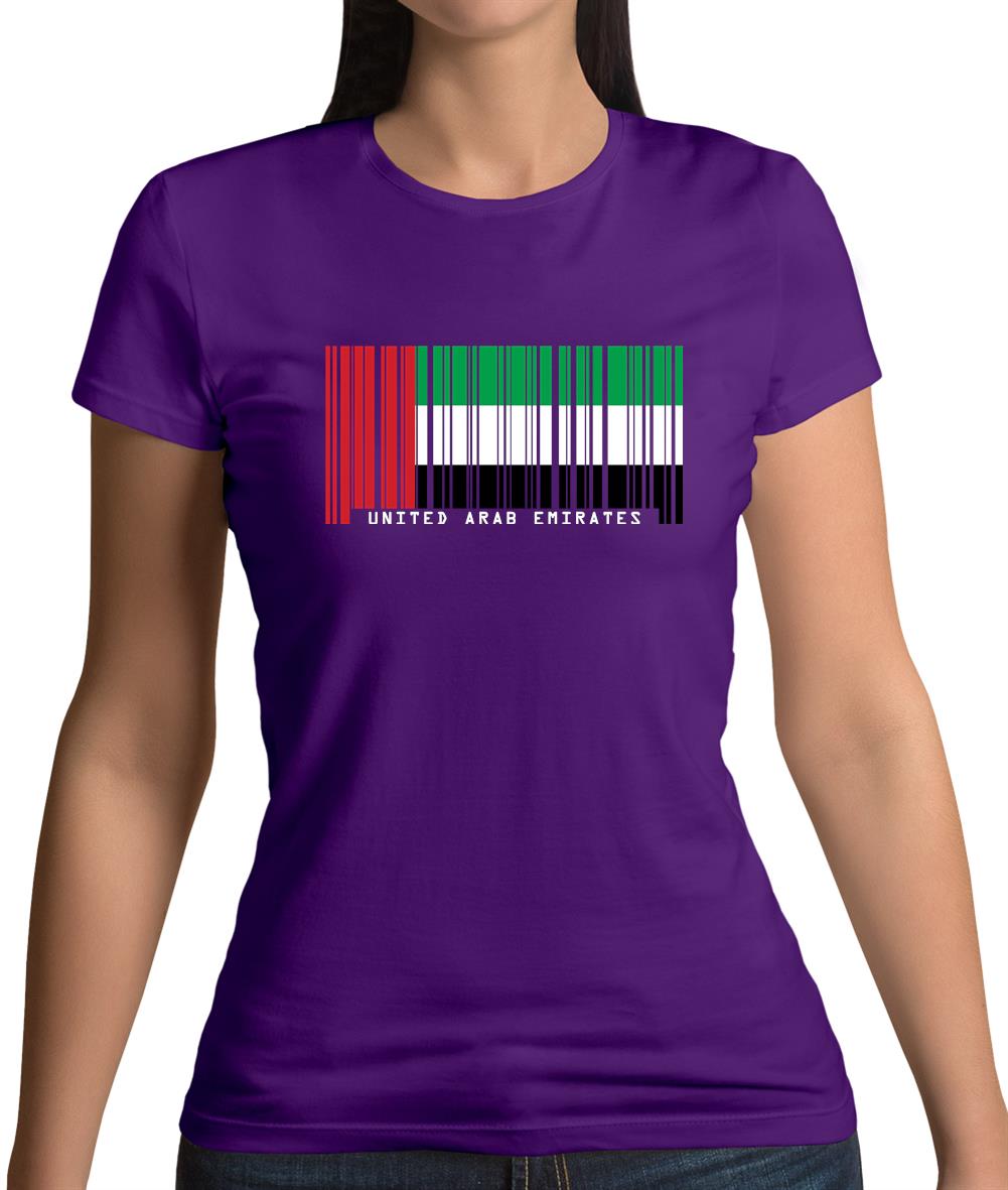 United Arab Emirates Barcode Style Flag Womens T-Shirt United Arab Emirates Barcode Style Flag Womens T-Shirt