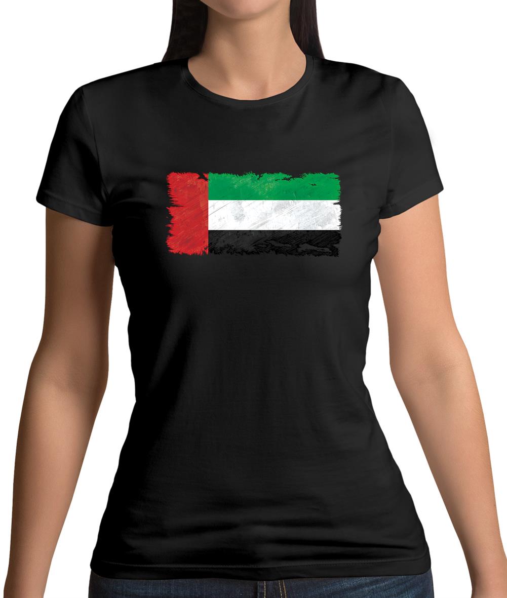 United Arab Emirates Grunge Style Flag Womens T-Shirt United Arab Emirates Grunge Style Flag Womens T-Shirt