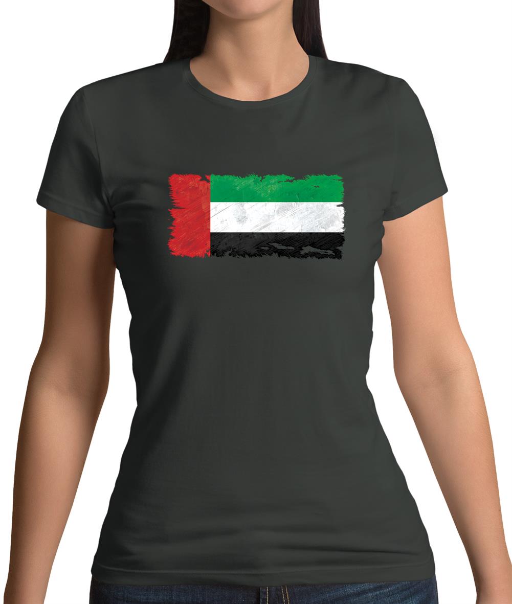 United Arab Emirates Grunge Style Flag Womens T-Shirt United Arab Emirates Grunge Style Flag Womens T-Shirt