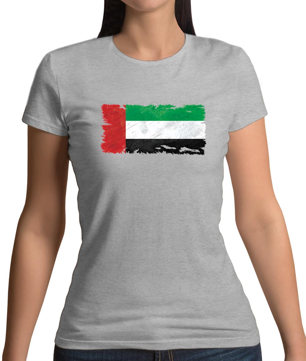 United Arab Emirates Grunge Style Flag Womens T-Shirt United Arab Emirates Grunge Style Flag Womens T-Shirt