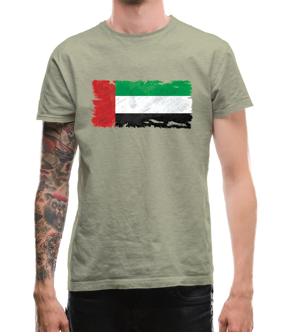 United Arab Emirates Grunge Style Flag Mens T-Shirt United Arab Emirates Grunge Style Flag Mens T-Shirt