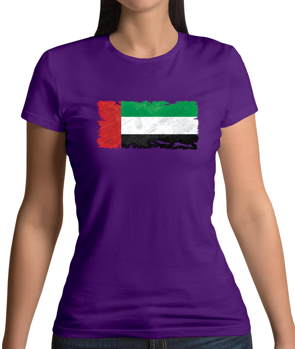 United Arab Emirates Grunge Style Flag Womens T-Shirt United Arab Emirates Grunge Style Flag Womens T-Shirt