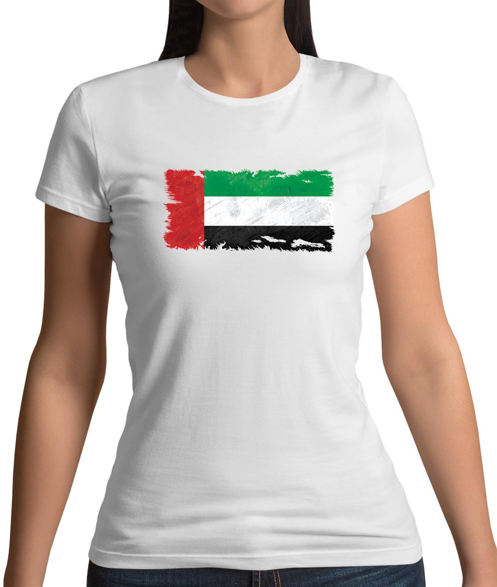 United Arab Emirates Grunge Style Flag Womens T-Shirt United Arab Emirates Grunge Style Flag Womens T-Shirt