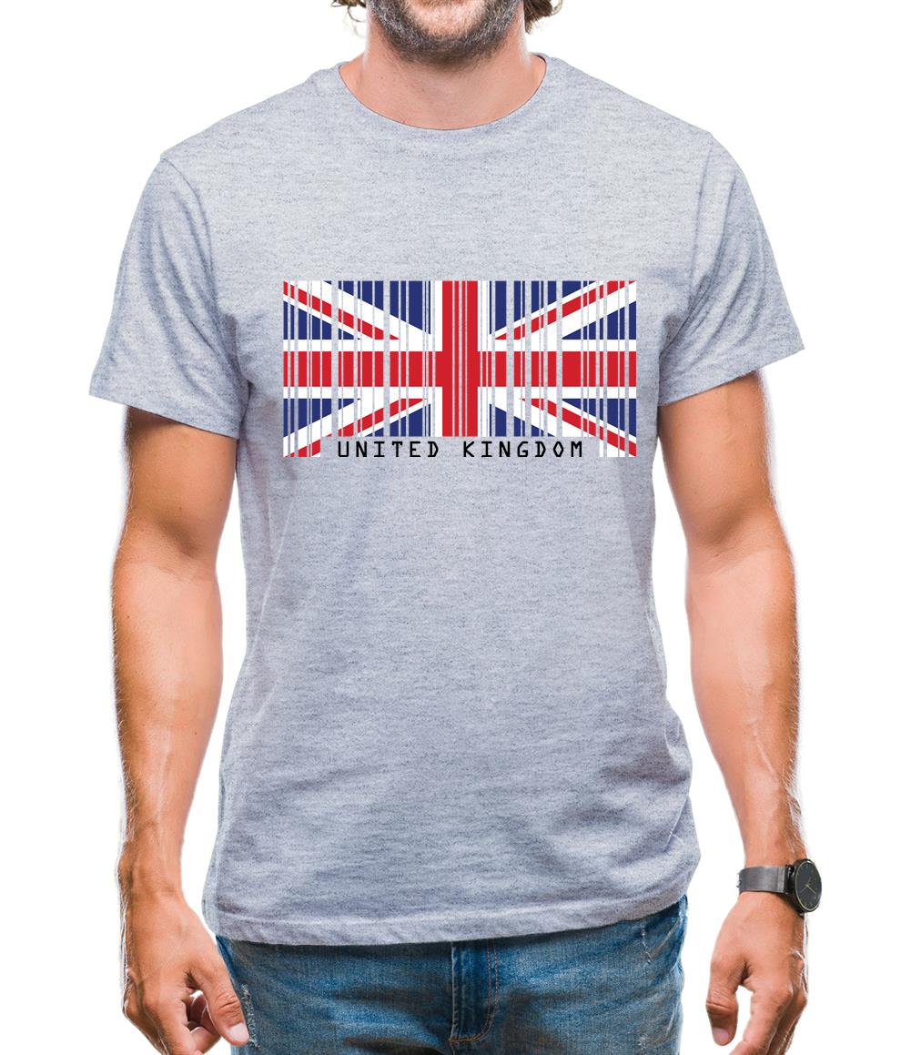 United Kingdom Barcode Style Flag Mens T-Shirt United Kingdom Barcode Style Flag Mens T-Shirt