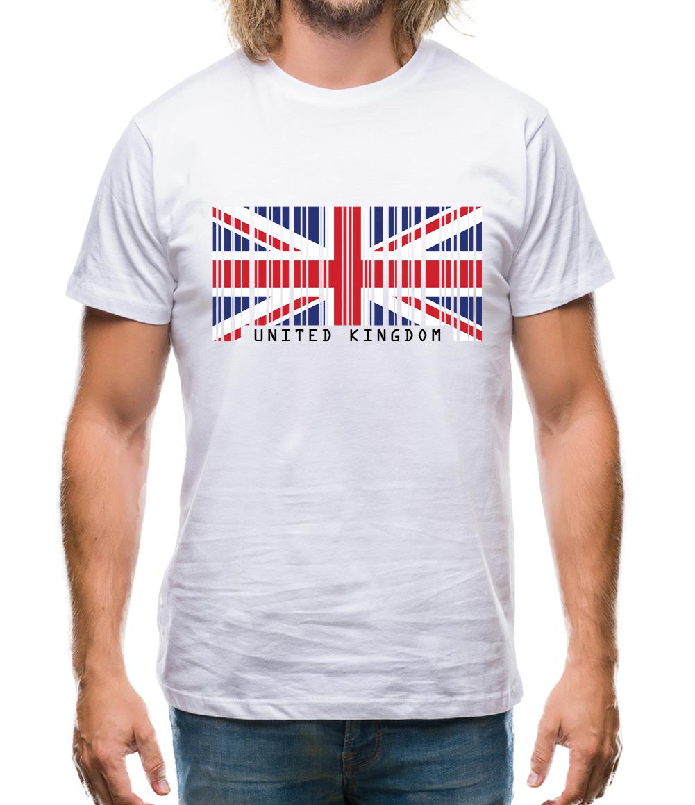 United Kingdom Barcode Style Flag Mens T-Shirt United Kingdom Barcode Style Flag Mens T-Shirt