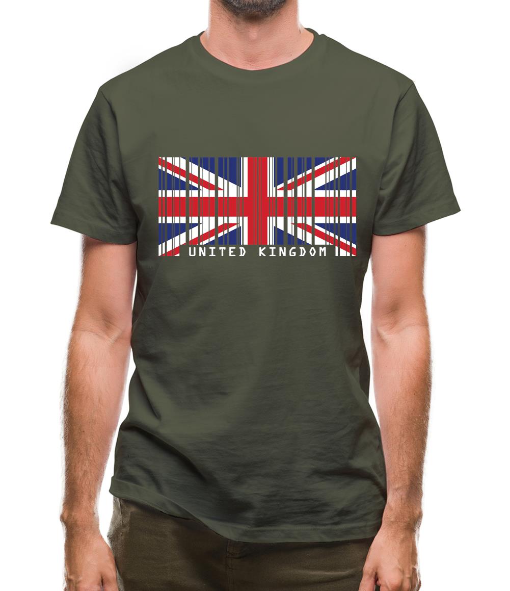 United Kingdom Barcode Style Flag Mens T-Shirt United Kingdom Barcode Style Flag Mens T-Shirt
