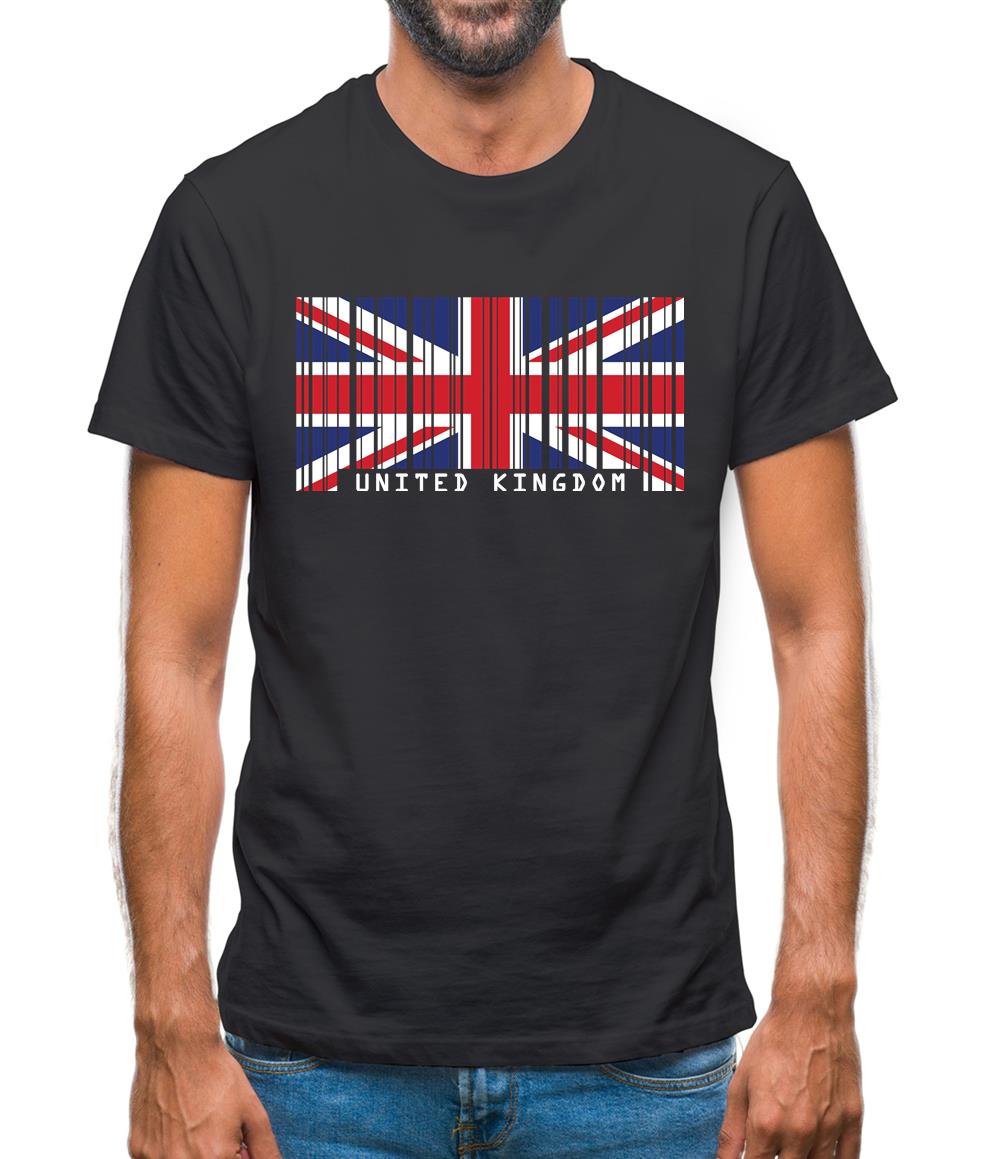 United Kingdom Barcode Style Flag Mens T-Shirt United Kingdom Barcode Style Flag Mens T-Shirt