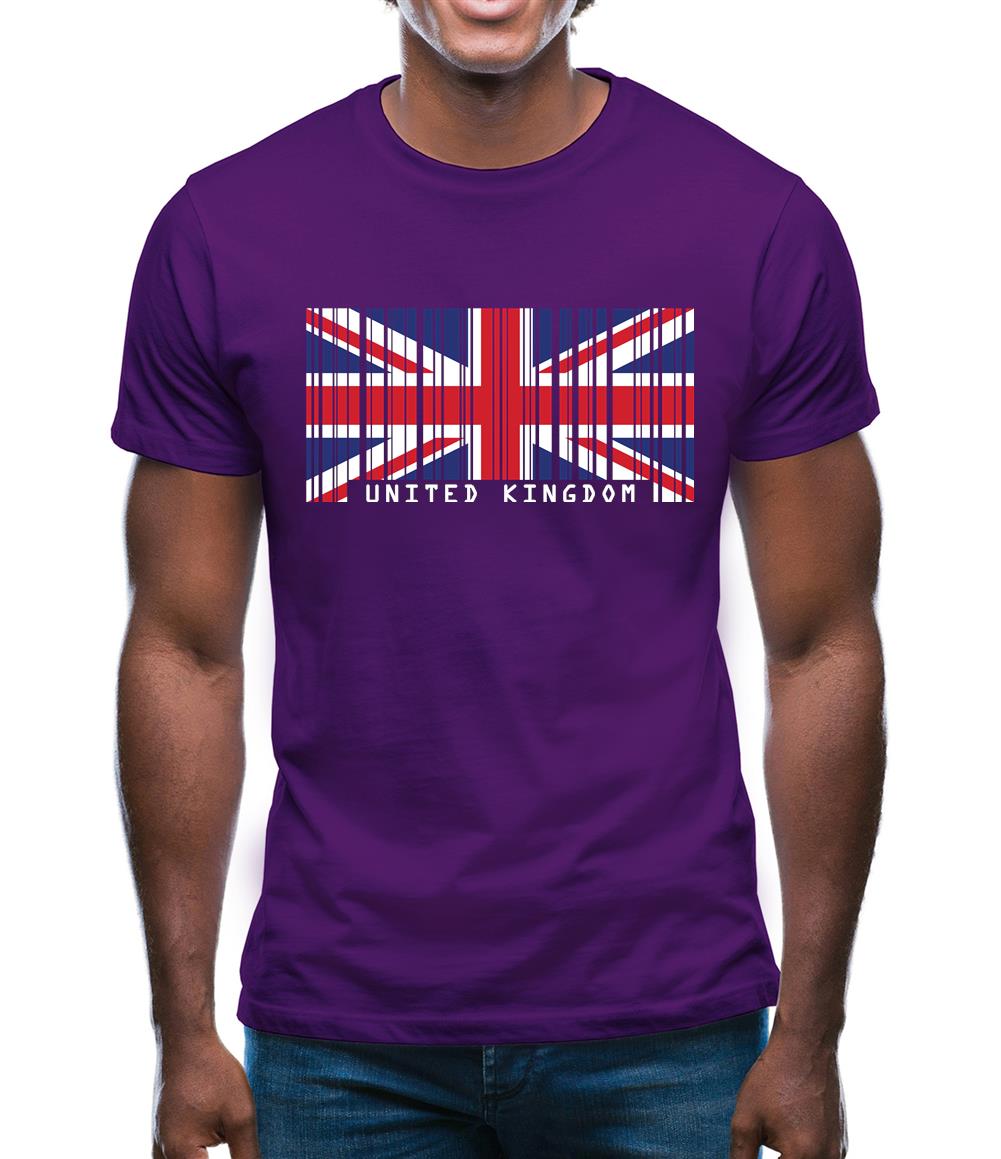 United Kingdom Barcode Style Flag Mens T-Shirt United Kingdom Barcode Style Flag Mens T-Shirt