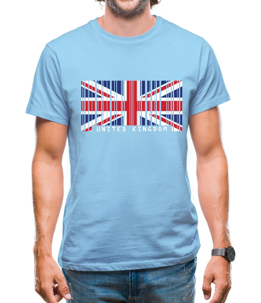 United Kingdom Barcode Style Flag Mens T-Shirt United Kingdom Barcode Style Flag Mens T-Shirt