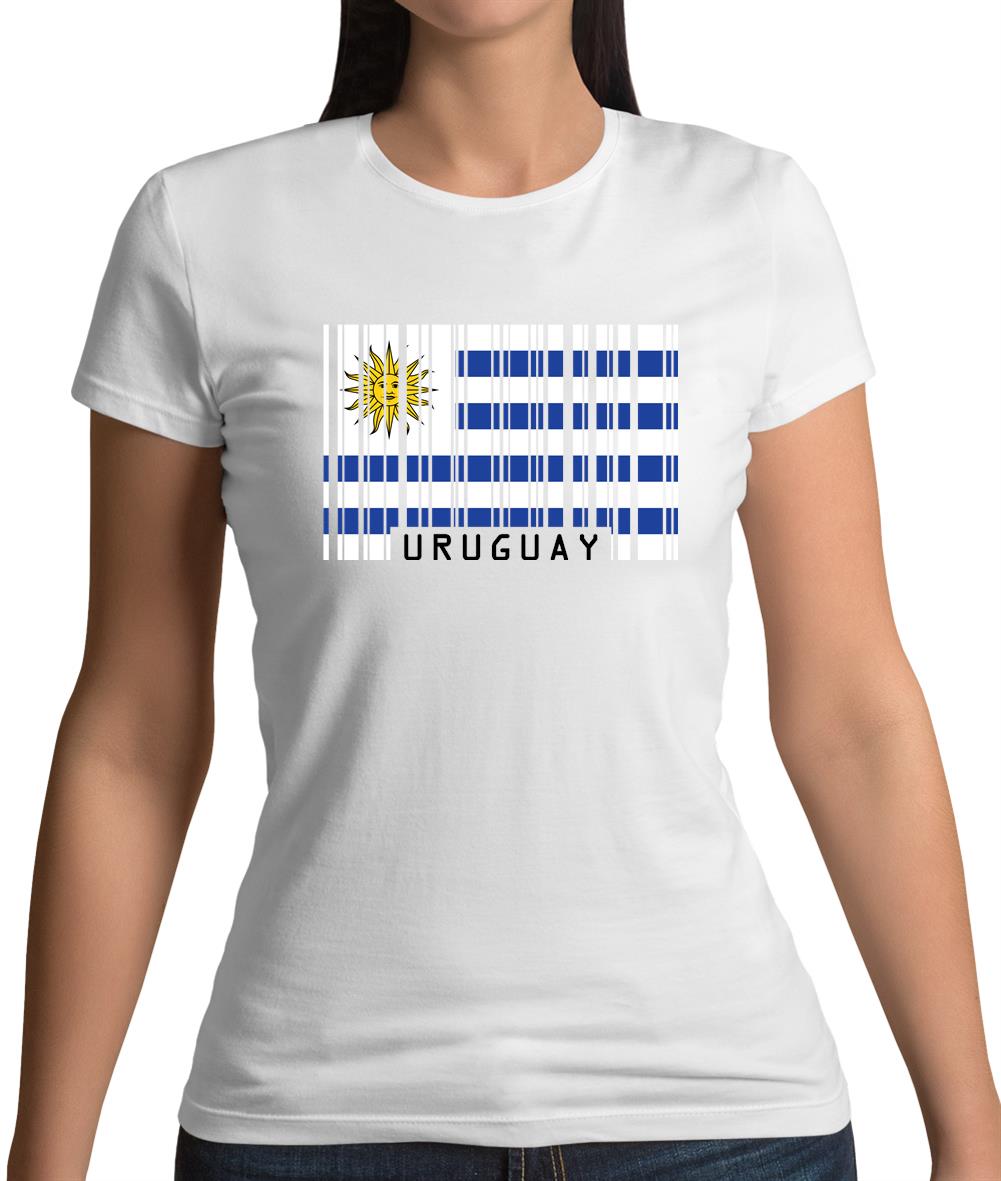 Uruguay Barcode Style Flag Womens T-Shirt Uruguay Barcode Style Flag Womens T-Shirt